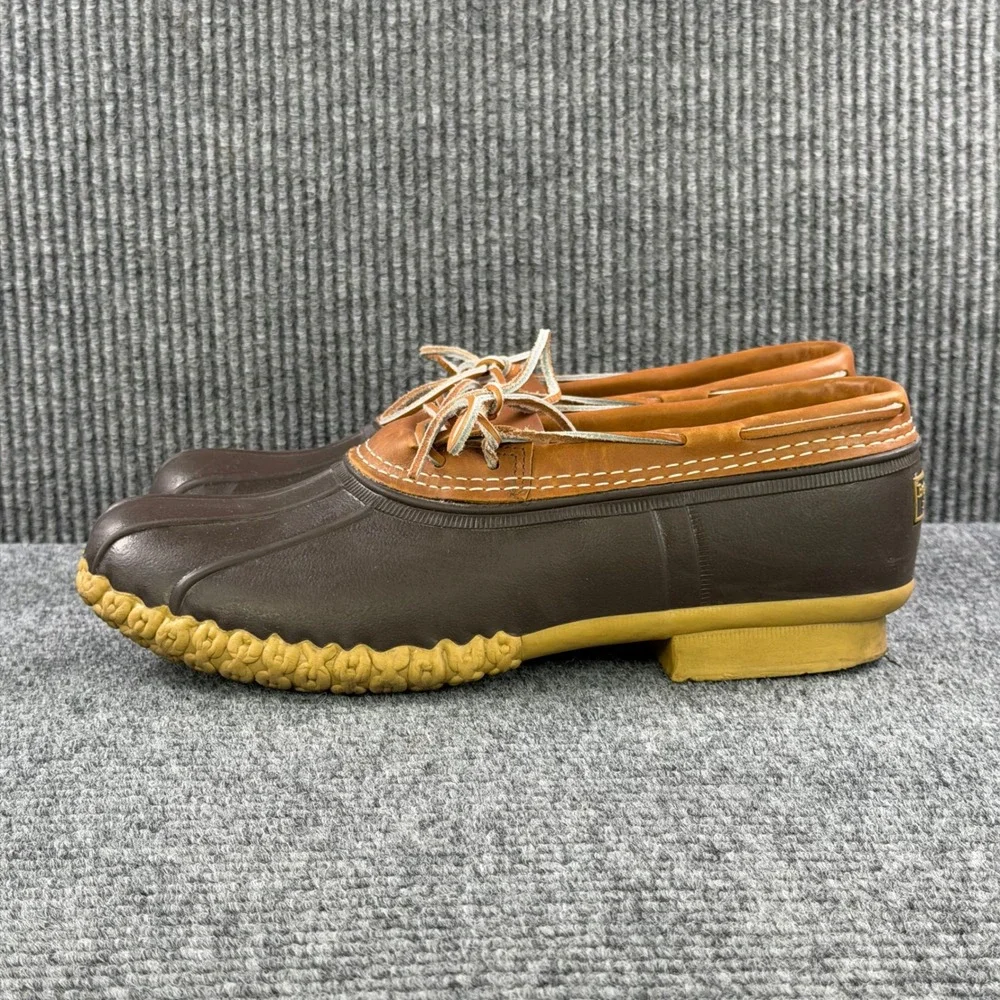 LL Bean Rubber Moc Bean Boots Mens 12 M Brown Tan Waterproof Shoes 175061 USA